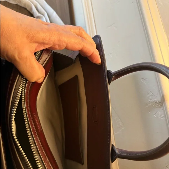 Michael Kors Laila small satchel crossbody in burgundy - Picture 7 of 8